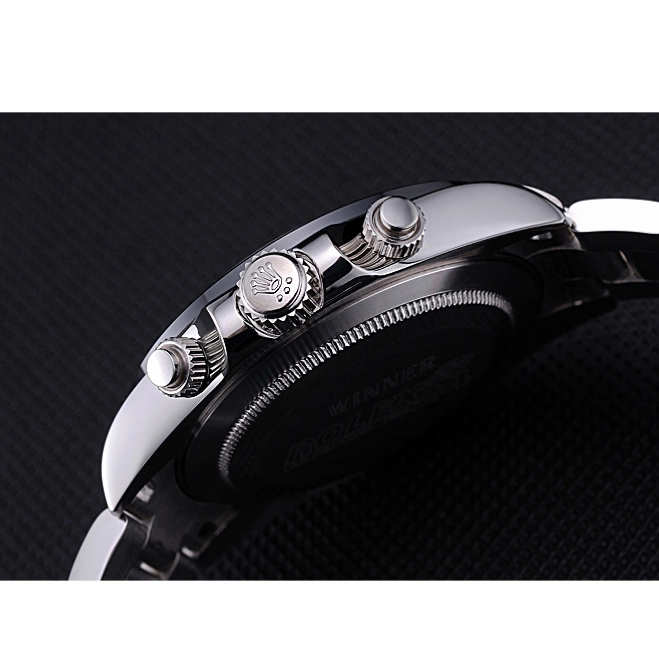 MiroTime 0724 Rolex Cosmograph Daytona Black Dial Stainless Steel Bracelet 622543